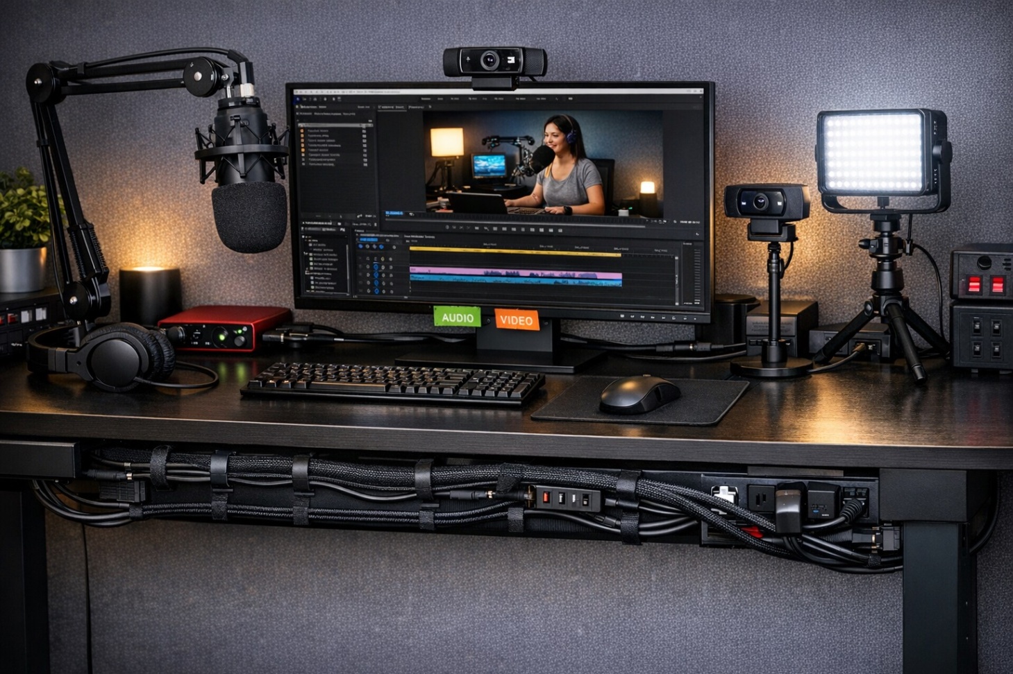 How to Organize Cables in a Creator Desk Setup